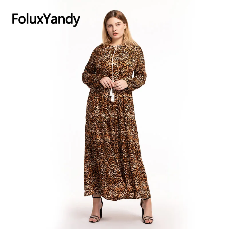 Casual Leopard Long Dress Ankle-length Vestidos Women Plus Size 3 4 5 XL Loose Long Sleeve Dress CMC1911
Casual Leopard Long Dress Ankle-length Vestidos Women Plus Size 3 4 5 XL Loose Long Sleeve Dress CMC1911