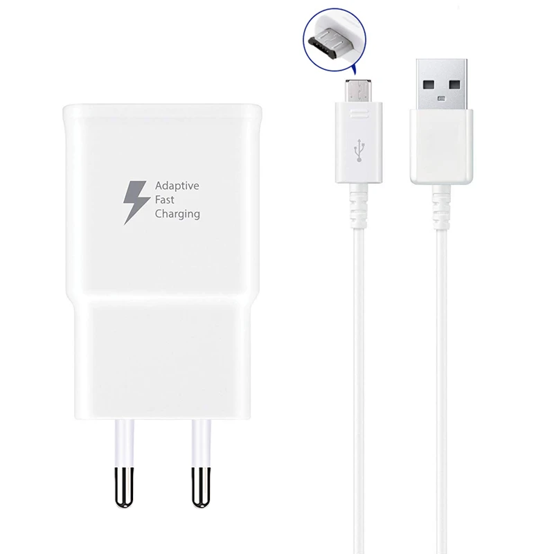Adaptive Fast Charging Wall Charger + Micro USB Cable Kit For Samsung Galaxy J1 J3 J5 J7 2016 S6 S7 Edge J4 J6 Plus J8 A7 2018
Adaptive Fast Charging Wall Charger + Micro USB Cable Kit For Samsung Galaxy J1 J3 J5 J7 2016 S6 S7 Edge J4 J6 Plus J8 A7 2018