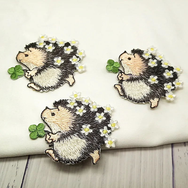 Embroidered Hedgehog Patches Cute Animal Patch (3)