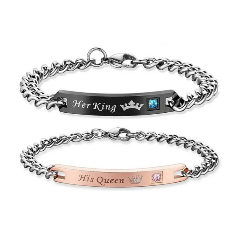 SKMY His Queen Her King Black Gold Color Women Men Valentine Gift Couple Bracelet For Lovers Jewelry Bracelet
SKMY His Queen Her King Black Gold Color Women Men Valentine Gift Couple Bracelet For Lovers Jewelry Bracelet