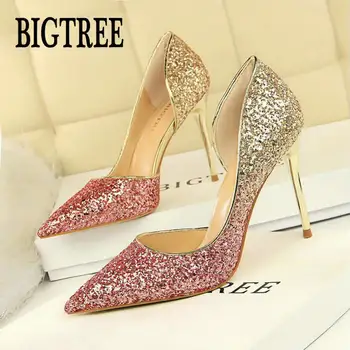 BIGTREE 2018 Women Pumps Bling Wedding Shoes Sexy High Heels Stiletto Gradient Women Heel Shoes Fashion Party Pumps Shoes Y868-9
BIGTREE 2018 Women Pumps Bling Wedding Shoes Sexy High Heels Stiletto Gradient Women Heel Shoes Fashion Party Pumps Shoes Y868-9