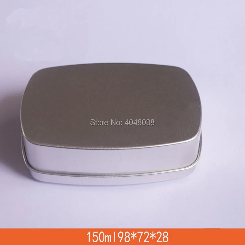 150ML Square Cosmetic Cream Container Empty Aluminum Container Handmade Soap Metal Packing Pot Tin Cans Pomade Refillable Box