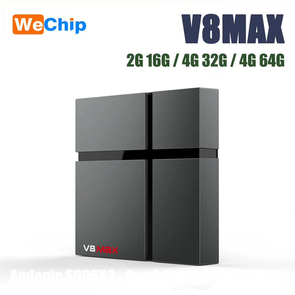 V8MAX Wechip Android 9.0 TV Box Amgolic S905X2 Quad core 4G64G Set Top Box 2.4G/5G WIF 4K HD Media Player
V8MAX Wechip Android 9.0 TV Box Amgolic S905X2 Quad core 4G64G Set Top Box 2.4G/5G WIF 4K HD Media Player