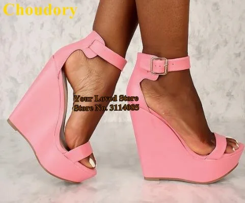 Choudory Women Sky High Wedge Heel Platform Sandals Pink Green Matte Leather Buckle Strap Gladiator Shoes Sexy Banquet Pumps
Choudory Women Sky High Wedge Heel Platform Sandals Pink Green Matte Leather Buckle Strap Gladiator Shoes Sexy Banquet Pumps