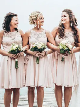 2019 A-line Short Bridesmaid Dresses Sleeveless Lace Top Chiffon Skirt A-line Knee Length Informal Country Wedding Party Gowns
2019 A-line Short Bridesmaid Dresses Sleeveless Lace Top Chiffon Skirt A-line Knee Length Informal Country Wedding Party Gowns