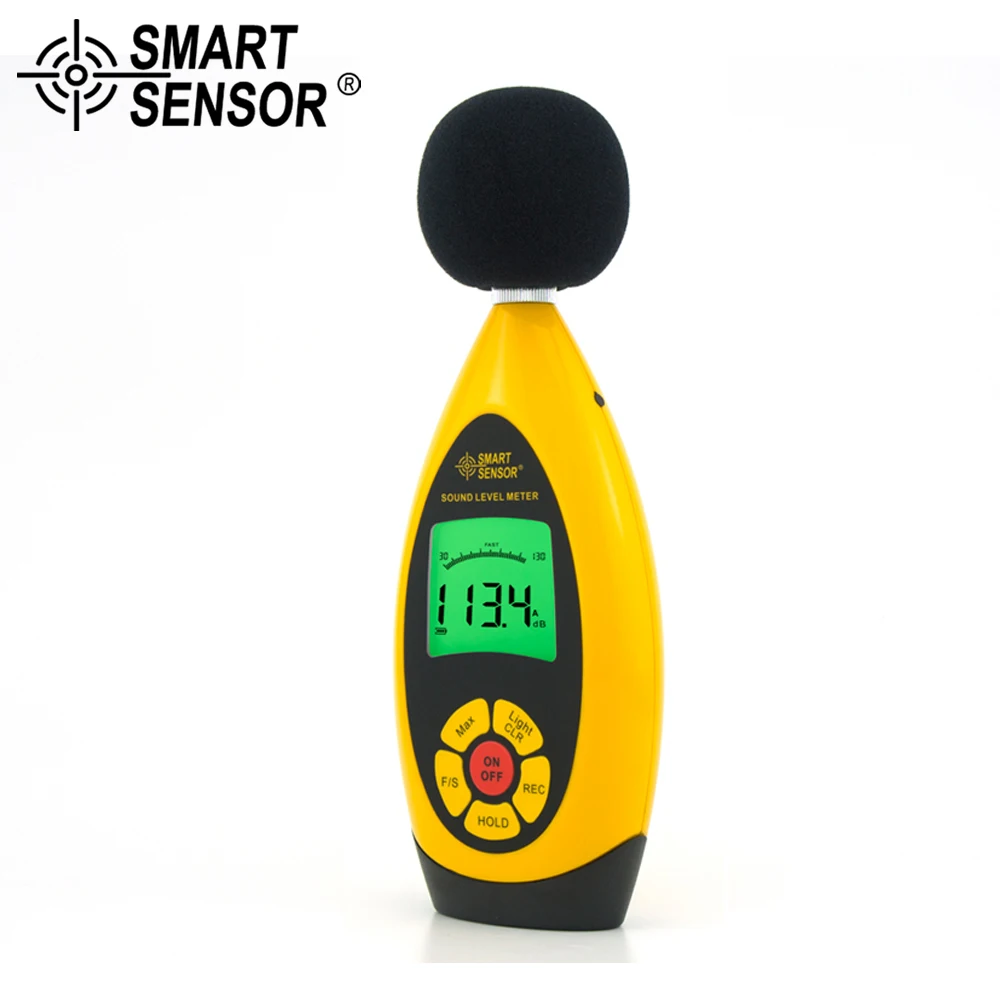 SMART SENSOR Handheld Digital Noise Sound Level Meter Tester Range 30dB-130dB Accuracy +-1.5 db 10000 Readings USB LCD backlight
SMART SENSOR Handheld Digital Noise Sound Level Meter Tester Range 30dB-130dB Accuracy +-1.5 db 10000 Readings USB LCD backlight