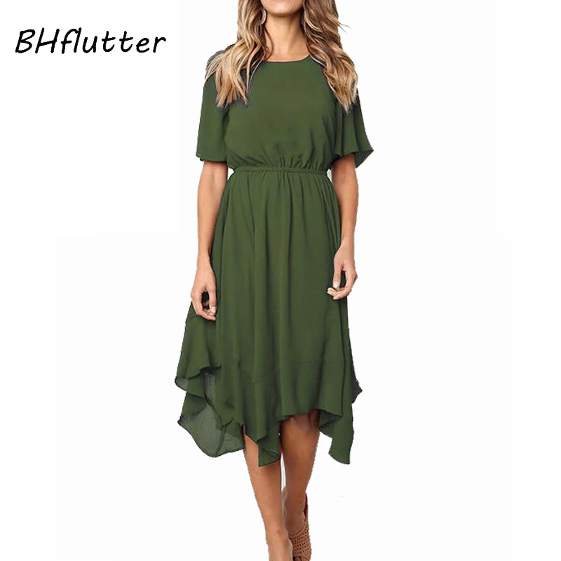 BHflutter Irregular Casual Dress Women Fashion Solid Short Sleeve Summer Dress 2019 Elegant High Waist Chiffon Dress Vestidos
BHflutter Irregular Casual Dress Women Fashion Solid Short Sleeve Summer Dress 2019 Elegant High Waist Chiffon Dress Vestidos