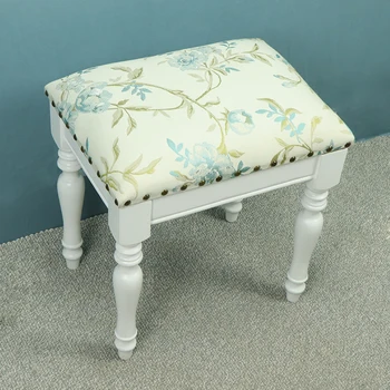 Solid wood dressing stool simple and modern Home bedroom dressing table stool net red stool European Princess stool