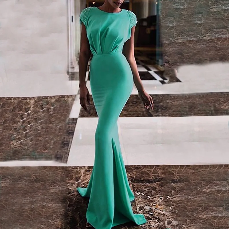 Women Dress Elegant Round Neck Short Sleeve High Waist Banquet Fishtail Bodycon Halter Dress
Women Dress Elegant Round Neck Short Sleeve High Waist Banquet Fishtail Bodycon Halter Dress