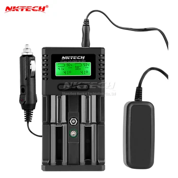 

NKTECH H2 Intelligent Battery Charger 2-Slot LCD Car Chargers For Soshine 26650 18650 18500 14500 10440 9V Li-ion Ni-MH/LiFePO4