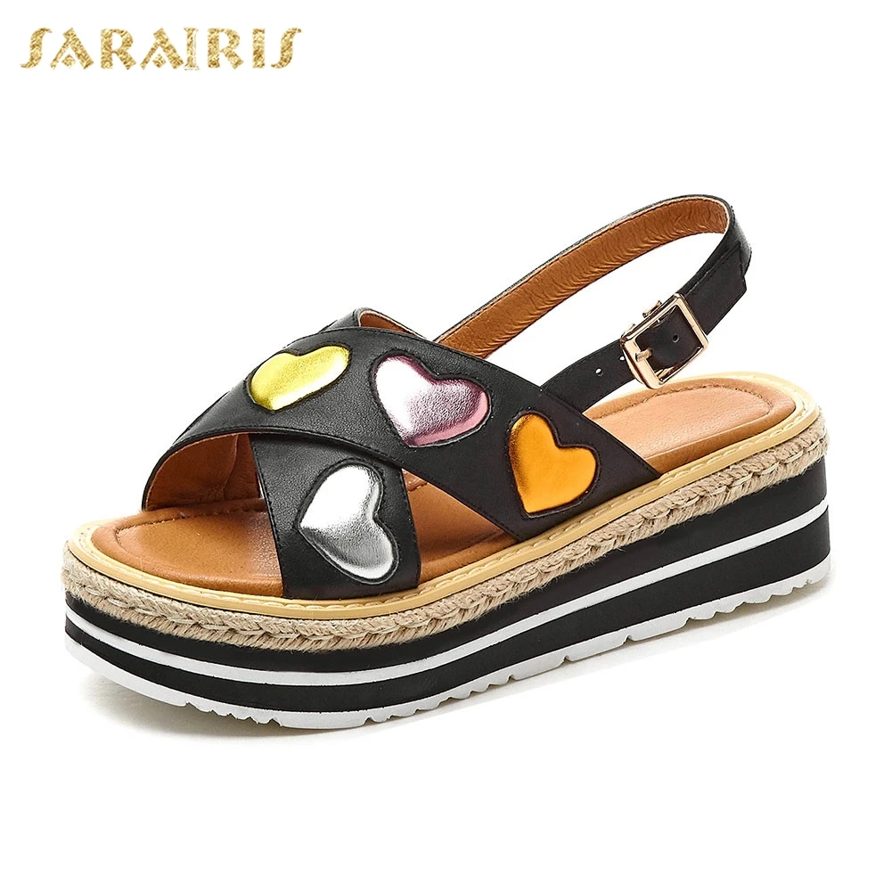 Sarairis Brand New Luxury Summer Sandals 2019 women's Genuine Leather Ladies Wedges High Heels Shoes Woman Casual Ol Sandals
Sarairis Brand New Luxury Summer Sandals 2019 women's Genuine Leather Ladies Wedges High Heels Shoes Woman Casual Ol Sandals