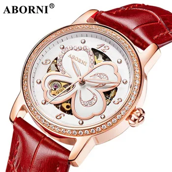 ABORNI Brand Diamand Mechanical Women Watches Luxury Rose Gold Skeleton Lady Wristwatch Leather Dress Female Clock For Girl Gift
ABORNI Brand Diamand Mechanical Women Watches Luxury Rose Gold Skeleton Lady Wristwatch Leather Dress Female Clock For Girl Gift