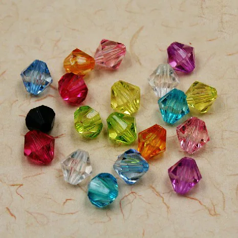 200 Mixed Bicone Acrylic Tiny Spacers Round Beads 6mm(PS-BSD018) yiwu | Украшения и аксессуары