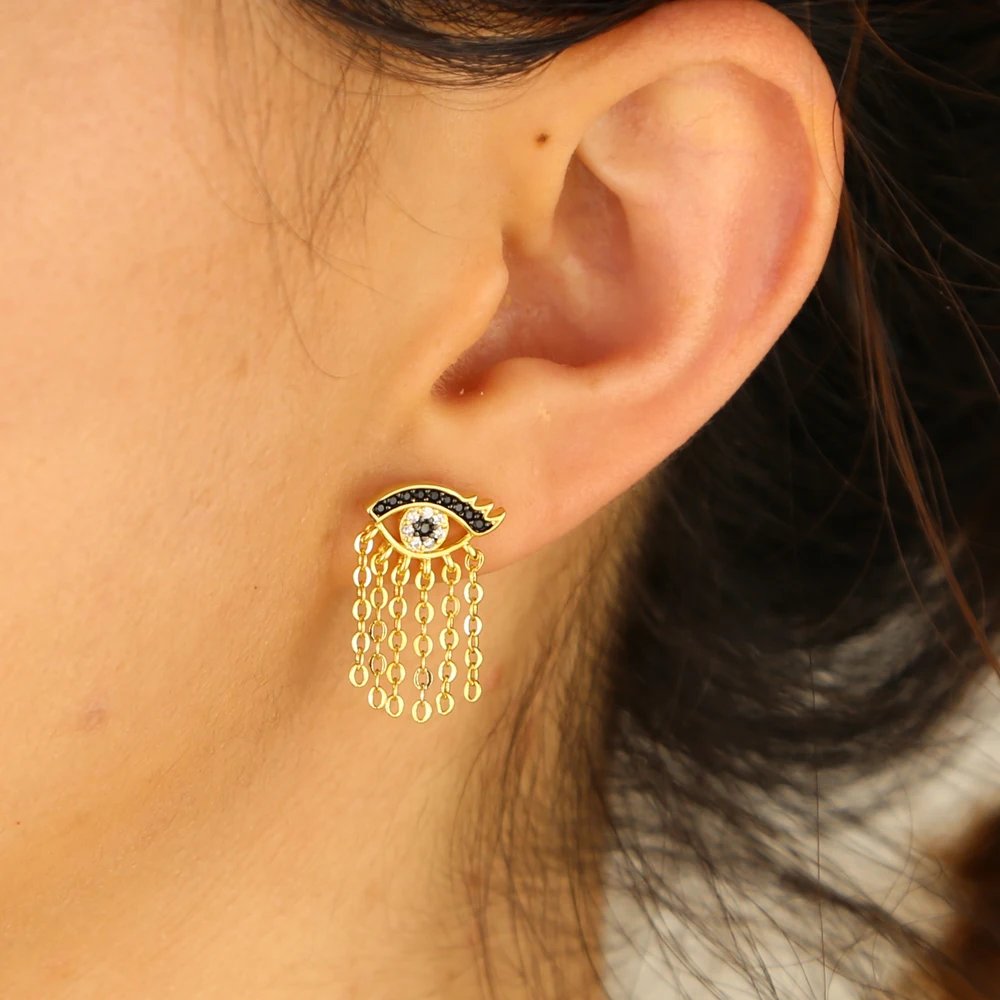 fashion 2019 new arrived women jewelry bohemia fashion Gold filled white black cz eye charm tassel chain earring
fashion 2019 new arrived women jewelry bohemia fashion Gold filled white black cz eye charm tassel chain earring