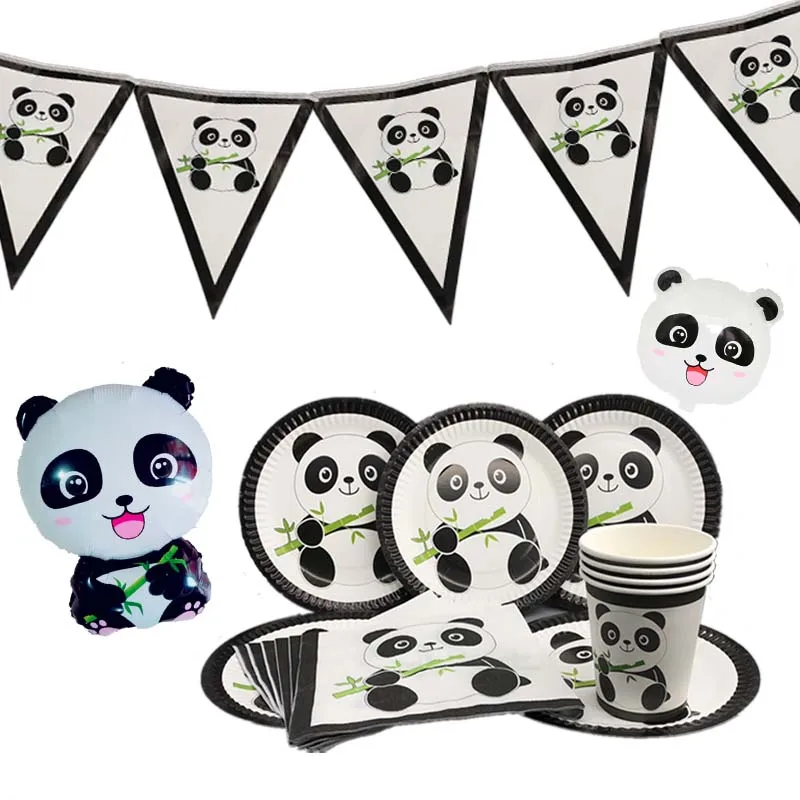 Фото Тарелки/чашки/салфетки в виде панды Omilut панда детские товары для дня рождения
