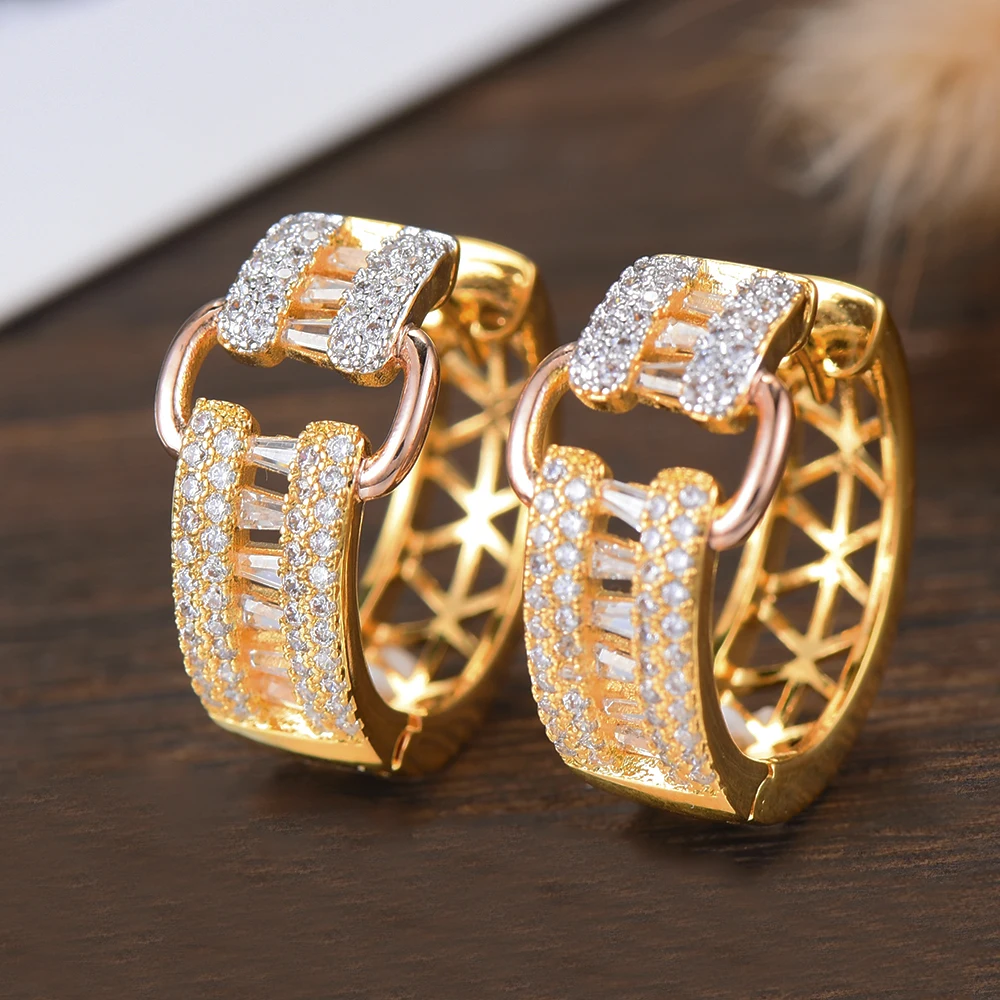 GODKI 22MM Luxury 3 Tone Cubic Zircon CZ Hoop Earrings for women Wedding Dubai Trendy Earrings boucle d'oreille femme 2019
GODKI 22MM Luxury 3 Tone Cubic Zircon CZ Hoop Earrings for women Wedding Dubai Trendy Earrings boucle d'oreille femme 2019