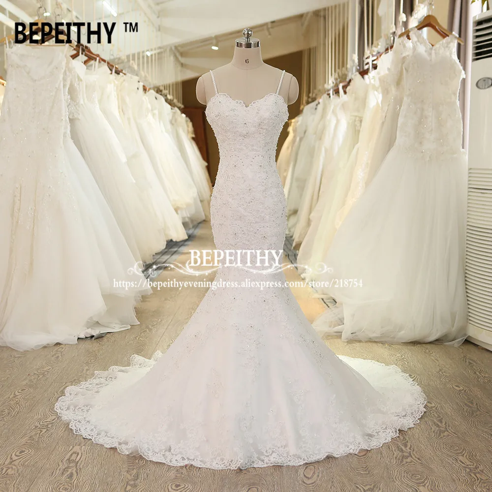Sexy Open Back Mermaid Wedding Dress Casamento Spaghetti Straps Vestidos De Novia New Arrival Bridal Gowns Robe De Mariage 2019 
Sexy Open Back Mermaid Wedding Dress Casamento Spaghetti Straps Vestidos De Novia New Arrival Bridal Gowns Robe De Mariage 2019