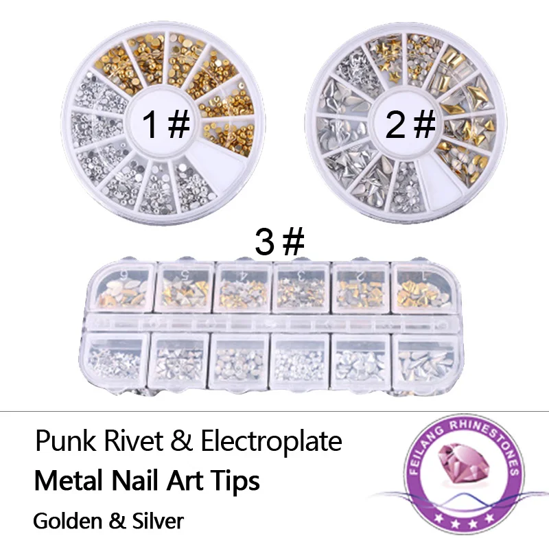 Multi-shape Golden&Silver Metal Nail Art Tips for nail accessories for nail decoration rhinestone
Multi-shape Golden&Silver Metal Nail Art Tips for nail accessories for nail decoration rhinestone