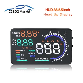 Car Head Up Display HUD A8 5.5" Large Screen With OBD2 Interface Plug & Play a8 5.5 inch Warning Alarm Data Diagnostic tool
Car Head Up Display HUD A8 5.5" Large Screen With OBD2 Interface Plug & Play a8 5.5 inch Warning Alarm Data Diagnostic tool