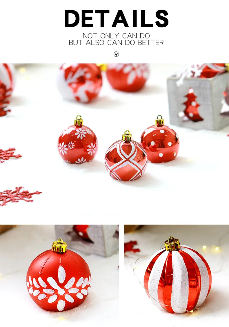 09 inhoo 24 PCS 68cm Christmas Tree Ball Baubles Xmas Party Wedding Hanging Ornament Christmas Decoration Supplies for Home