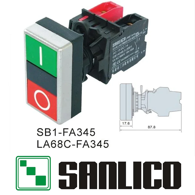 waterproof double-headed pushbuttons switch SB1(M22 LA68C)-FA345 momentary spring return
waterproof double-headed pushbuttons switch SB1(M22 LA68C)-FA345 momentary spring return
