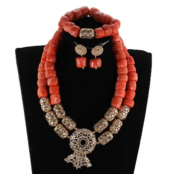 New Chunky Coral Beads Jewelry Set African Dubai Gold Pendant Bridal Necklace Set Women Costume Jewelry Set Real Coral NCL716
New Chunky Coral Beads Jewelry Set African Dubai Gold Pendant Bridal Necklace Set Women Costume Jewelry Set Real Coral NCL716