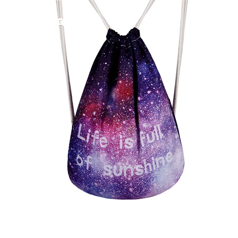 Женский школьный рюкзак на шнурке с принтом звездного неба | Багаж и сумки