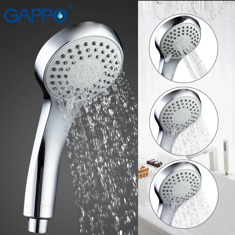 Gappo Top Quality shower head 3Way Round hand shower heads bathroom fixture ABS in chrome Plated water save shower head 1pc 
Gappo Top Quality shower head 3Way Round hand shower heads bathroom fixture ABS in chrome Plated water save shower head 1pc