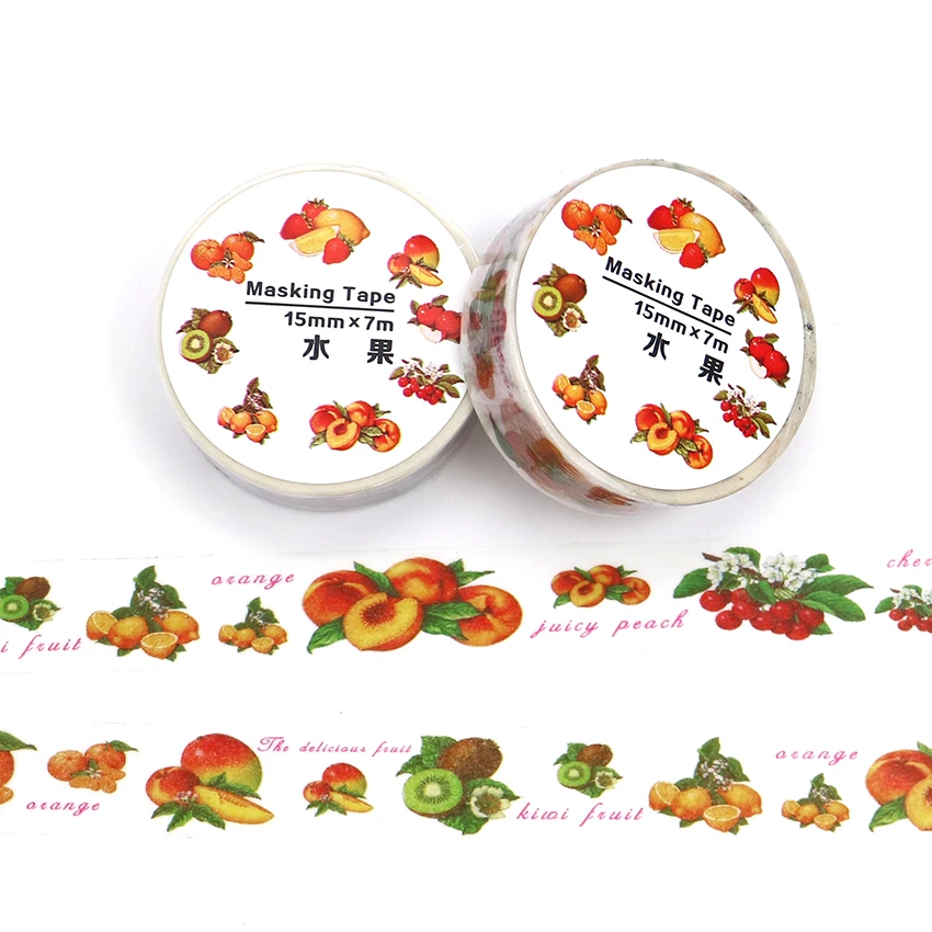 1 Pcs Size 15mm*7m Fruit Washi Tapes Diy Home Decoration Paper Masking Tape Material Escolar Papel Scrapbook
1 Pcs Size 15mm*7m Fruit Washi Tapes Diy Home Decoration Paper Masking Tape Material Escolar Papel Scrapbook