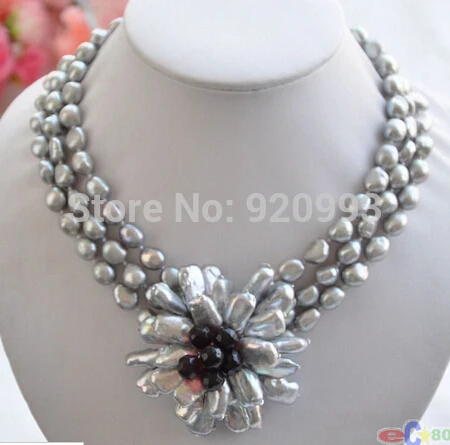 FREE SHIPPING>@@> Wholesale fast P&P****P4327 3row 16" gray baroque pearl biwa crystal flower pendant necklace
FREE SHIPPING>@@> Wholesale fast P&P****P4327 3row 16" gray baroque pearl biwa crystal flower pendant necklace