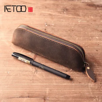 AETOO Crazy horse skin first layer leather manual makeup bag pencil retro leather stationery bag pen bag
AETOO Crazy horse skin first layer leather manual makeup bag pencil retro leather stationery bag pen bag