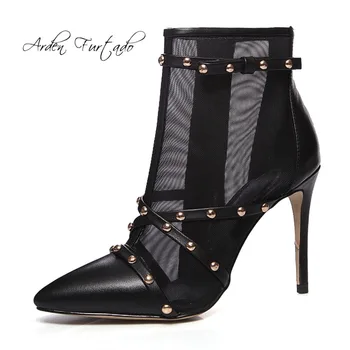 Arden Furtado 2019 spring autumn zipper stilettos heels rivets boots pointed toe air mesh genuine leather summer booties ladies
Arden Furtado 2019 spring autumn zipper stilettos heels rivets boots pointed toe air mesh genuine leather summer booties ladies