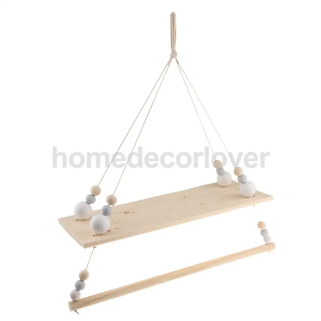 Wall Hanging Wooden Shelves Floating Wall Shelf Home Decor Baby Kids Room Storage Holder Hanger