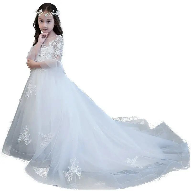 New Children Girls Mesh Floral Trailing Princess Dress Kids Dresses For Girls Wedding Party Toddler Girl Clothing Vestidos F30
New Children Girls Mesh Floral Trailing Princess Dress Kids Dresses For Girls Wedding Party Toddler Girl Clothing Vestidos F30