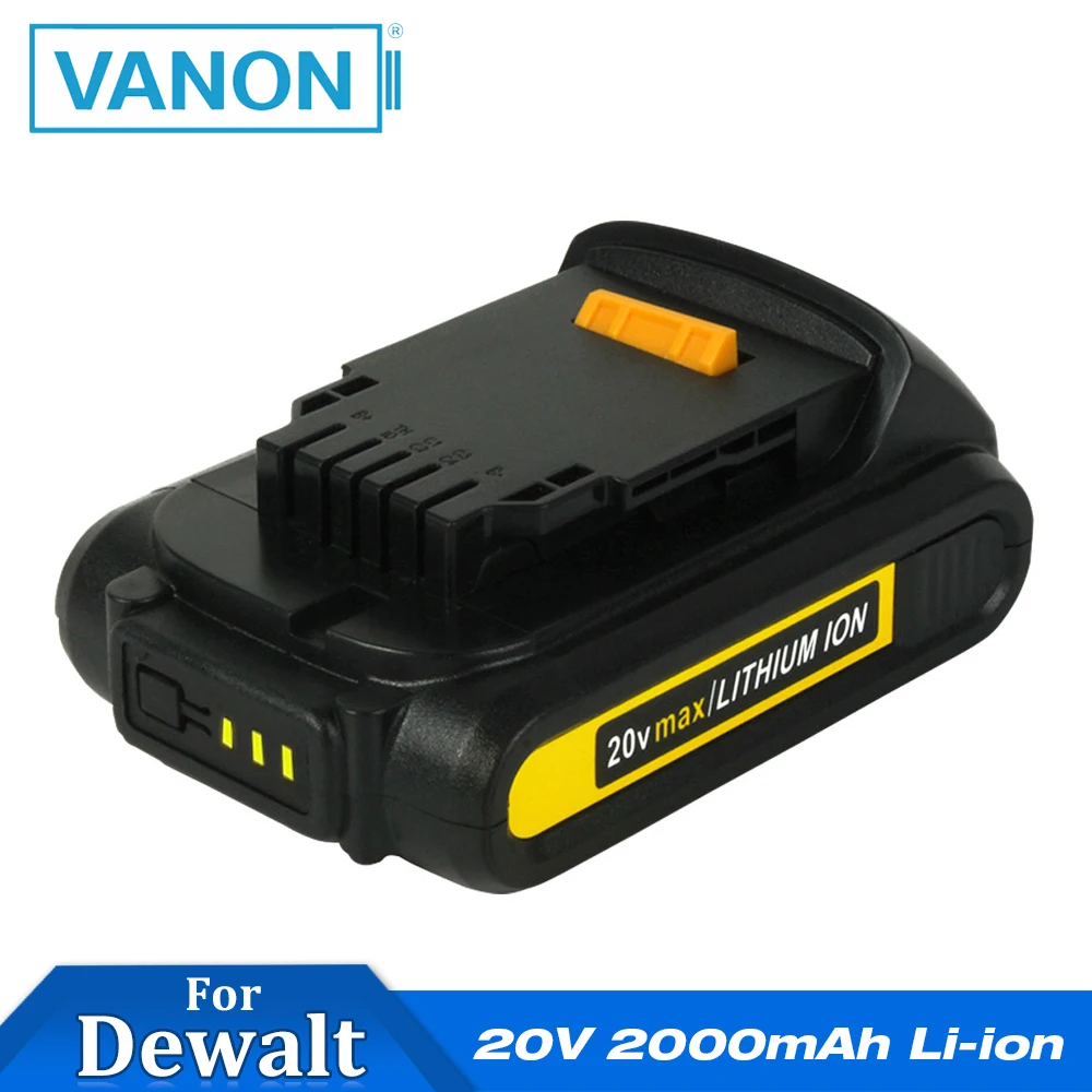 VANON For DeWalt DCB201 20V Max 2000mAh Li-ion Rechargeable Power Tools Lithium Ion Battery DCB180 DCB181 DCB182 DCB205 DCB204
VANON For DeWalt DCB201 20V Max 2000mAh Li-ion Rechargeable Power Tools Lithium Ion Battery DCB180 DCB181 DCB182 DCB205 DCB204