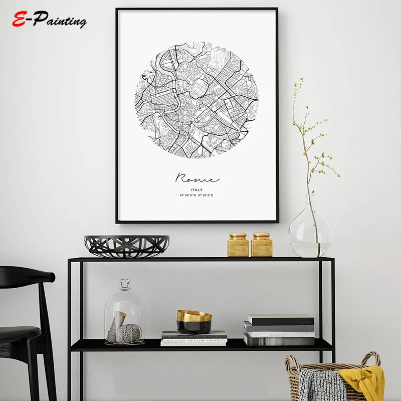 Nordic Style Black White Wall Art Map World Italy City Canvas Painting Poster Picture for Home Decoration No Frame
Nordic Style Black White Wall Art Map World Italy City Canvas Painting Poster Picture for Home Decoration No Frame
