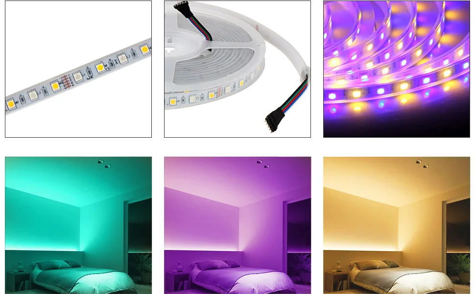 SuperNight Waterproof IP67 RGBWW LED Strip 5M SMD 5050 60LEDsm Outdoor Garden Flexible Tape Light High Brightness LED Lamp Band (8)