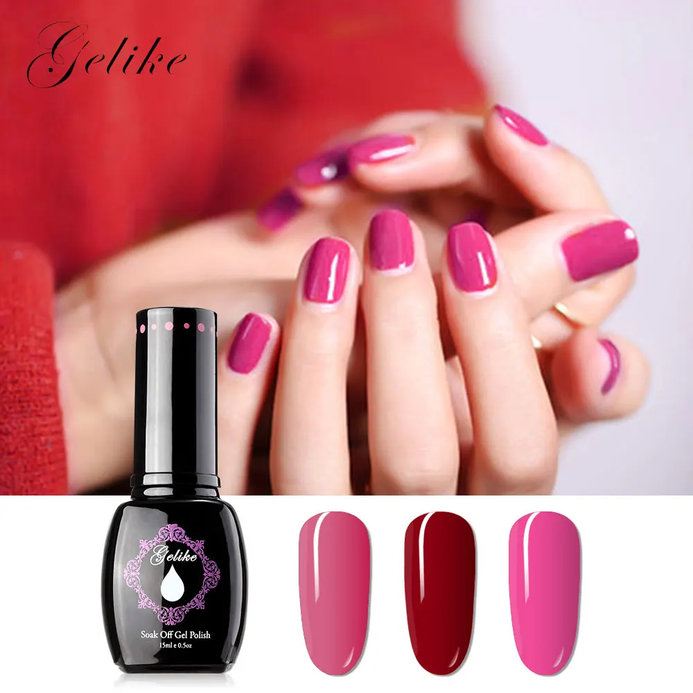Gelike Brand Gel Nail Polish Pure Color UV LED Lamp Nail Gel Semi Permanent 15ml Soak Off Cheap Gel Polish Varnish 
Gelike Brand Gel Nail Polish Pure Color UV LED Lamp Nail Gel Semi Permanent 15ml Soak Off Cheap Gel Polish Varnish
