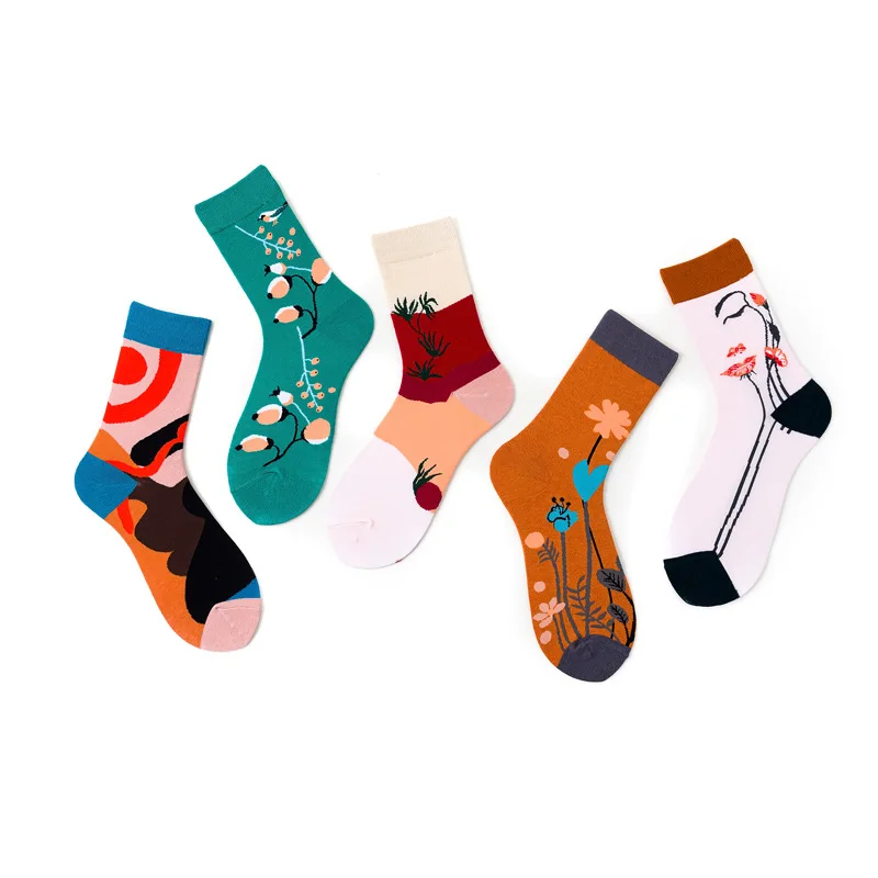 5 Pairs Ins Trend Women Socks Cotton Art Illustration Tube Socks Male with Love Plant Flowers 148
5 Pairs Ins Trend Women Socks Cotton Art Illustration Tube Socks Male with Love Plant Flowers 148