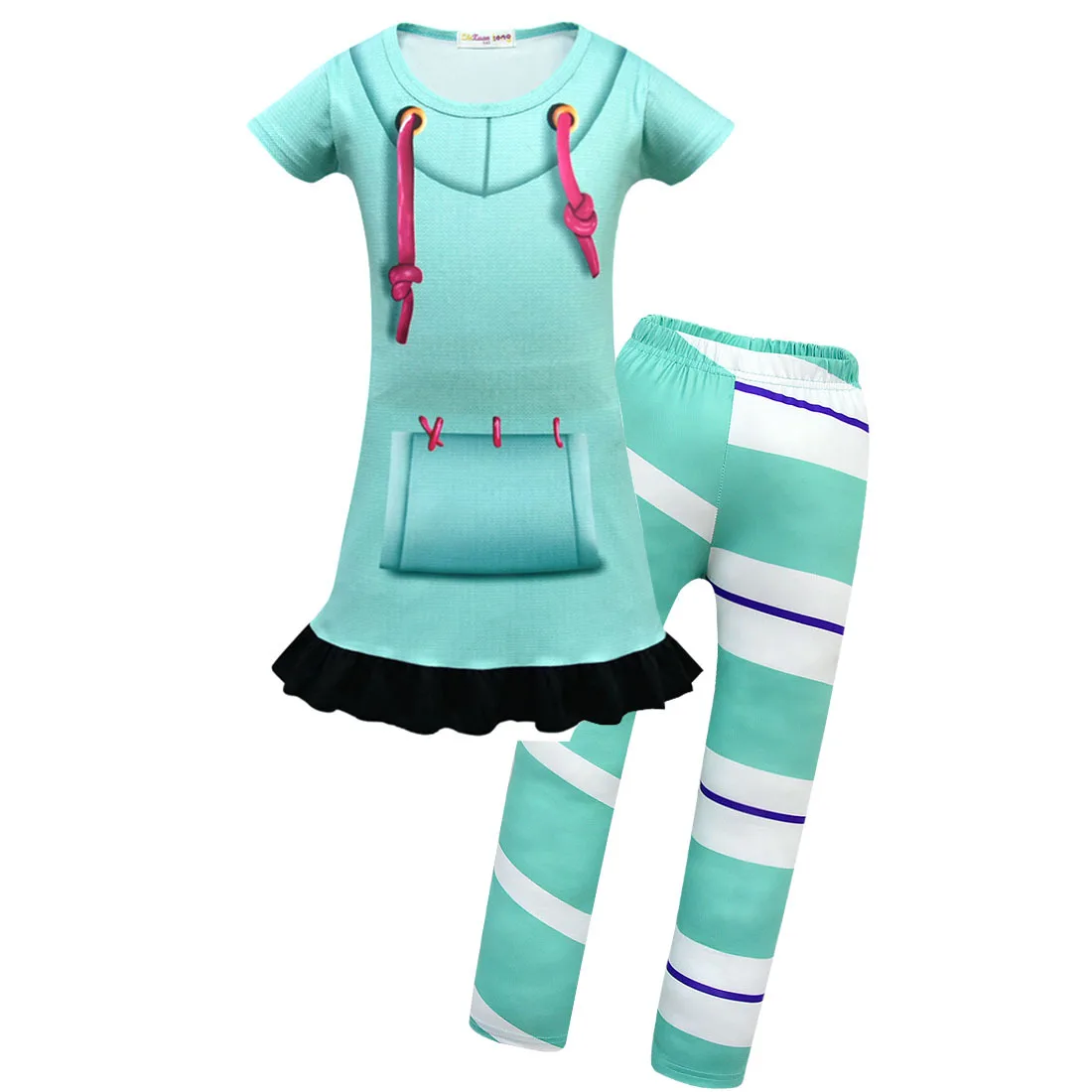 New Movie Wreck-It Girls Suit Vanellope von Schweetz Cosplay Costume Baby Girls Dress with Leggings Girl Dress Clothes Set
New Movie Wreck-It Girls Suit Vanellope von Schweetz Cosplay Costume Baby Girls Dress with Leggings Girl Dress Clothes Set