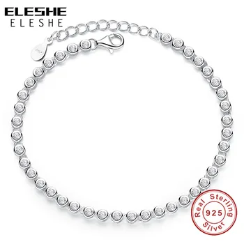 ELESHE Authentic Real 925 Sterling Silver Bracelet With Adjustable Chain CZ Crystal Tennis Bracelet For Women Wedding Jewelry
ELESHE Authentic Real 925 Sterling Silver Bracelet With Adjustable Chain CZ Crystal Tennis Bracelet For Women Wedding Jewelry