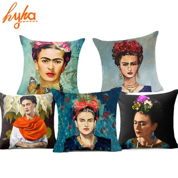 Hyha Frida Kahlo Polyester Cushion Cover Home Decorative