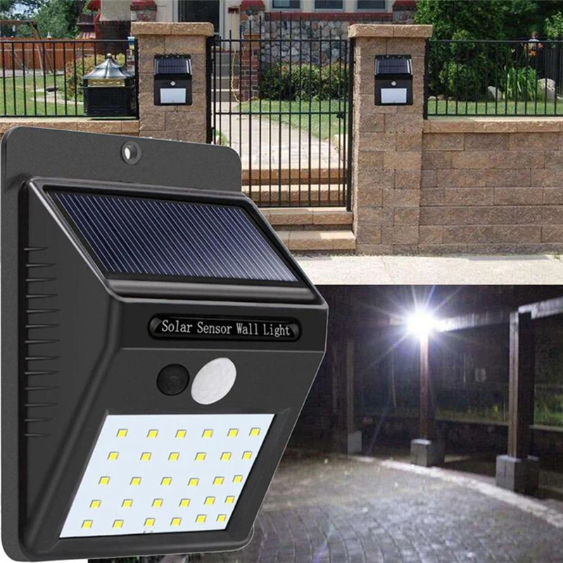 Solar Power 30 LED PIR Motion Sensor Wall Light Waterproof IP65 Outdoor Path Yard Garden Security Lamp | Освещение
