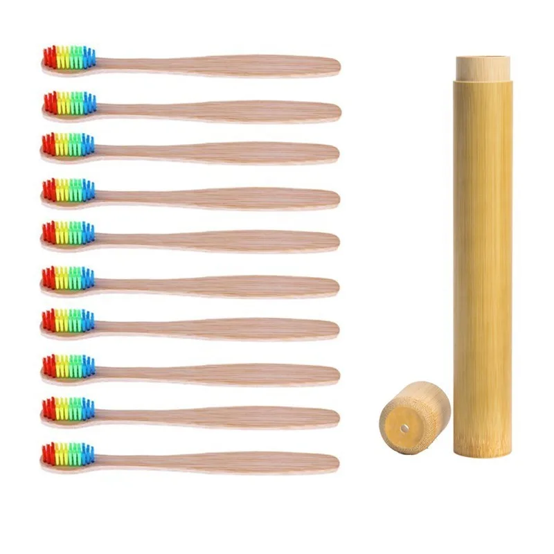 10PCS Wood Rainbow 4pcs Charcoal Bamboo Toothbrush Fibre Handle Toothbrush Teeth Whitening Eco Friendly Escova De Dente Dental
10PCS Wood Rainbow 4pcs Charcoal Bamboo Toothbrush Fibre Handle Toothbrush Teeth Whitening Eco Friendly Escova De Dente Dental