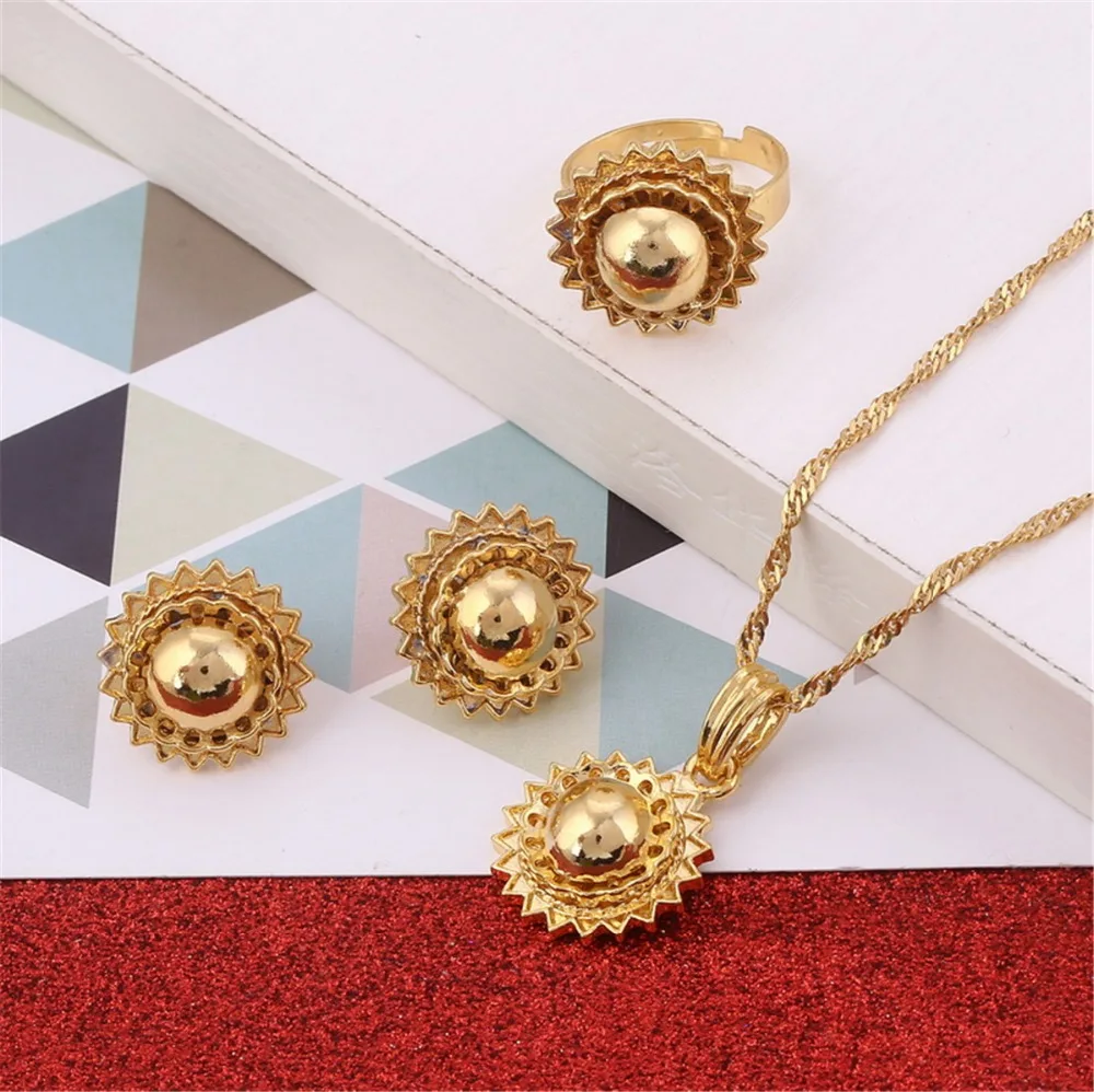 Ethiopian Gold Jewelry Sets Earrings Pendant Ring Kenya Traditional African Habesha Women Party African Wedding Jewelry
Ethiopian Gold Jewelry Sets Earrings Pendant Ring Kenya Traditional African Habesha Women Party African Wedding Jewelry