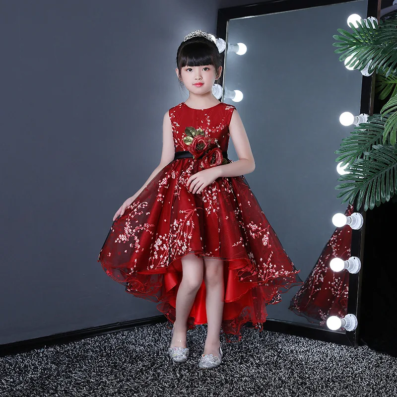Sweet Glitz Ball Gown Flower Girls Princess Baptism Dress Kids Teens Long Trailing Red Embroidery 3D Floral Evening Prom Dress
Sweet Glitz Ball Gown Flower Girls Princess Baptism Dress Kids Teens Long Trailing Red Embroidery 3D Floral Evening Prom Dress