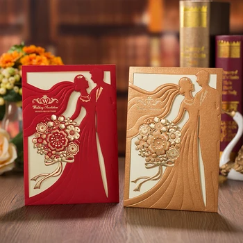 25pcs Red Gold Laser Cut Wedding Invitations Card Cute Bride and Groom Greeting Cards Customize Envelopes Wedding Party Supplies
25pcs Red Gold Laser Cut Wedding Invitations Card Cute Bride and Groom Greeting Cards Customize Envelopes Wedding Party Supplies