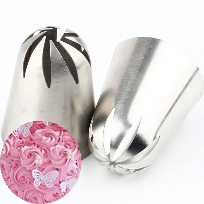 Large Size 2 PCS Stainless Cream Steel Nozzle Icing Russian Pastry Piping Tips Set Cupcake Cakes Decorating Baking Tools
Large Size 2 PCS Stainless Cream Steel Nozzle Icing Russian Pastry Piping Tips Set Cupcake Cakes Decorating Baking Tools