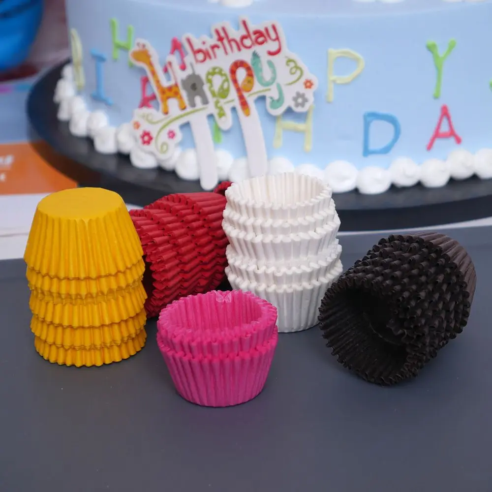 HTB18Ur.aCfD8KJjSszhq6zIJFXay 1000PCS 25x21mm Mini Colorful Paper Cake Cupcake Liner