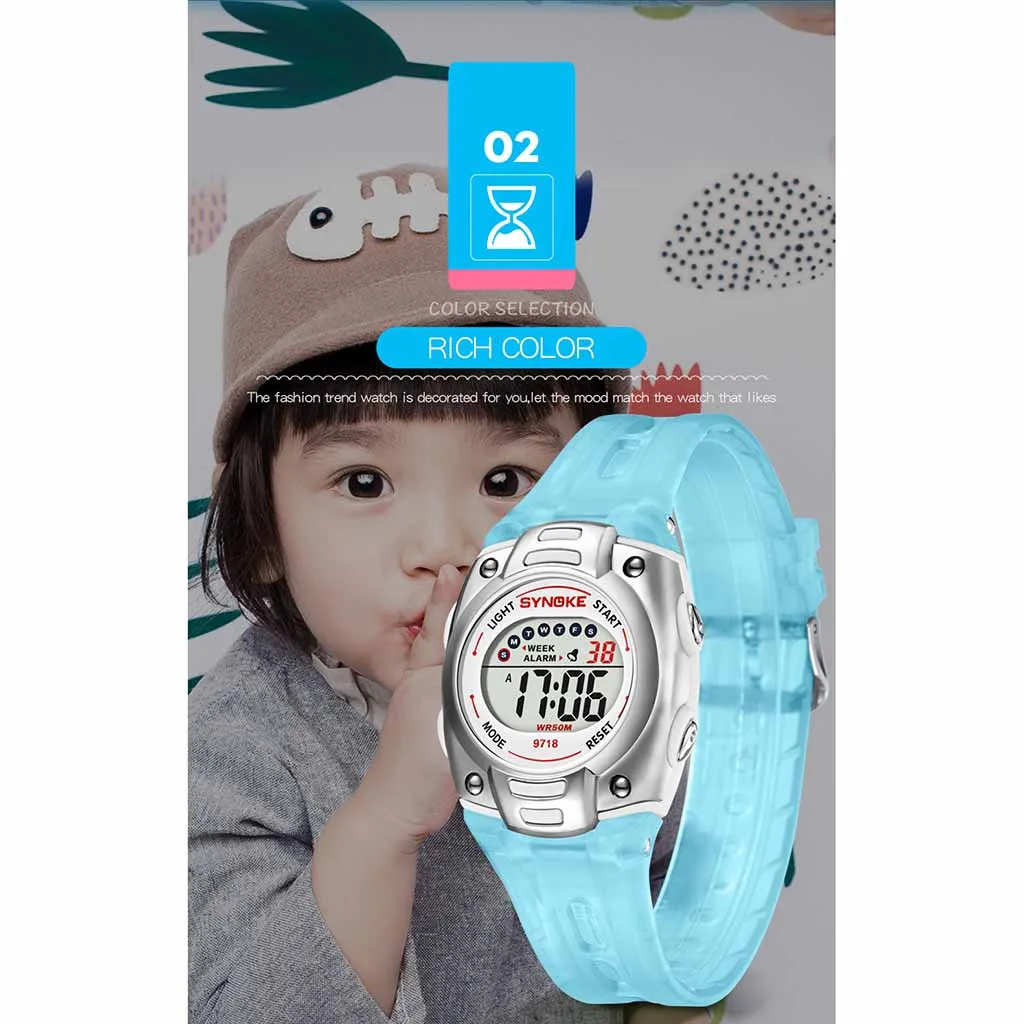 

SYNOKE Digital watches kids Luminous Multi Function Waterproof Clock Student Sports Electronic Watch orologi bambini #N03